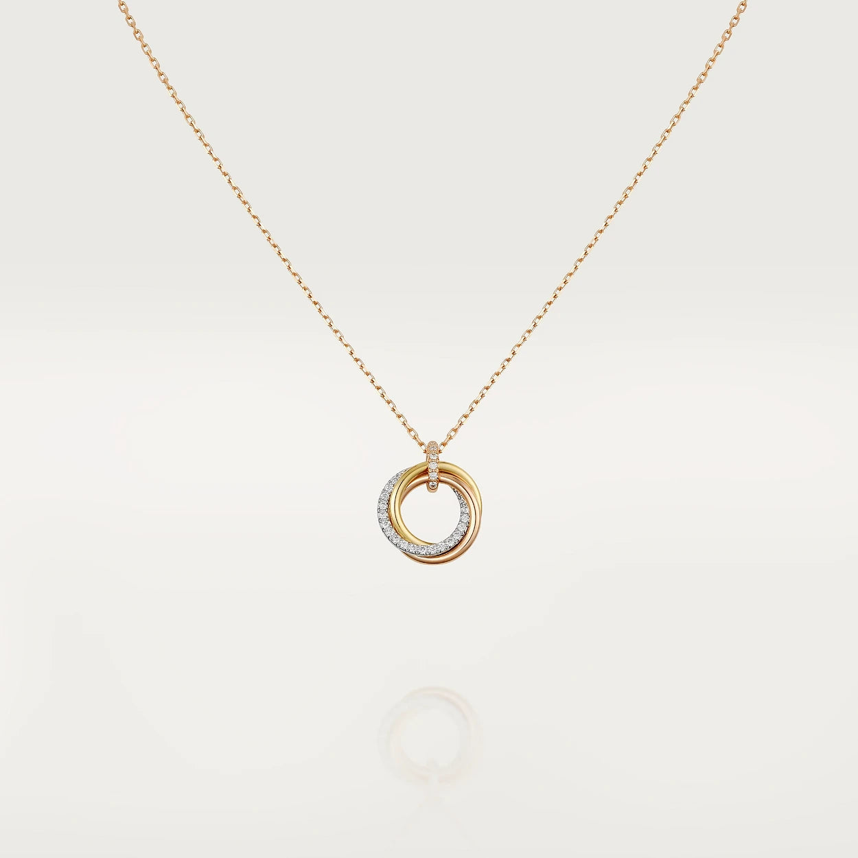 ¡®Lumi¡¯TRINITY NECKLACE SILVER GOLD PINK GOLD DIAMONDS