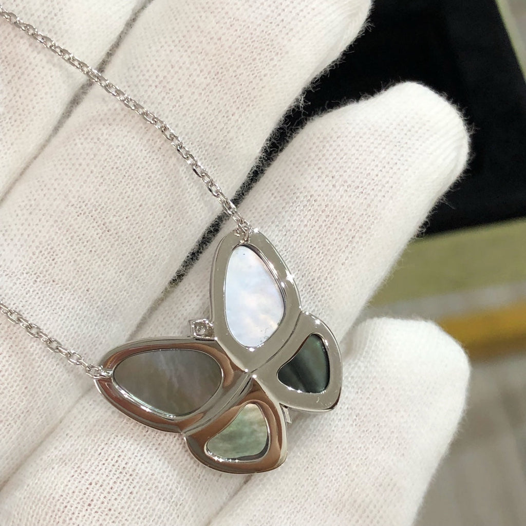 Lumi® Großer Schmetterlingsanhänger aus Silber mit Diamanten