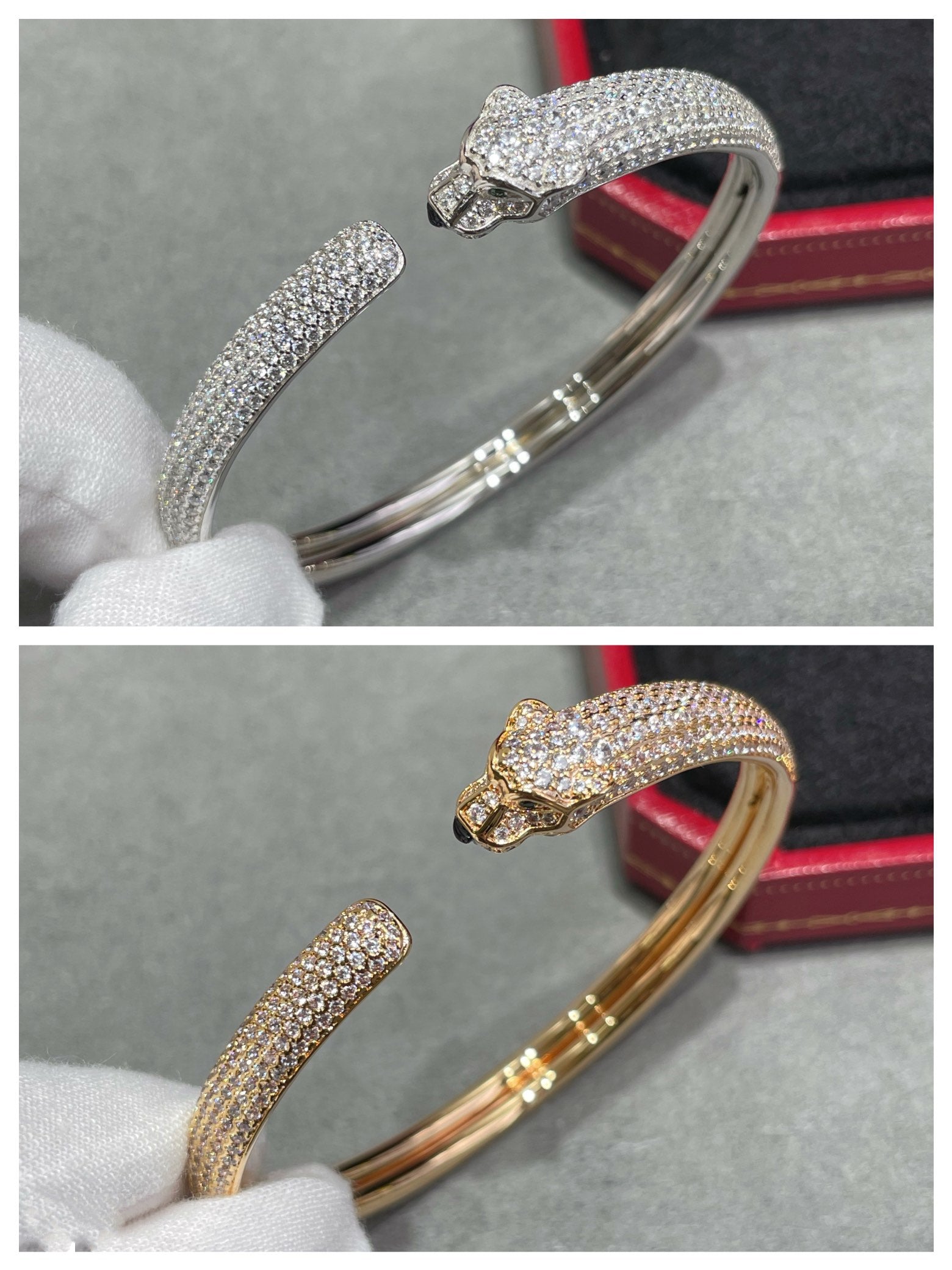 ¡®Lumi¡¯PANTHERE FULL DIAMOND OPEN BRACELET