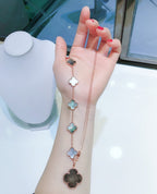 Lumi® Kombiniertes Armband mit 5 Motiven und Halskette, dunkles Perlmutt-Roségold