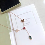 Lumi® Glücksfrühling Halskette mit 4 Motiven in Roségold