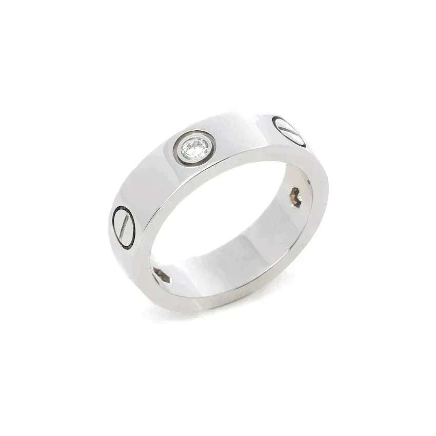 Lumi® LOVE RING 5,5 MM 3 DIAMANTEN SILBER