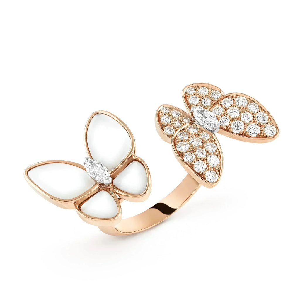 ¡®Lumi¡¯TWIN BUTTERFLY DIAMOND MOP RING
